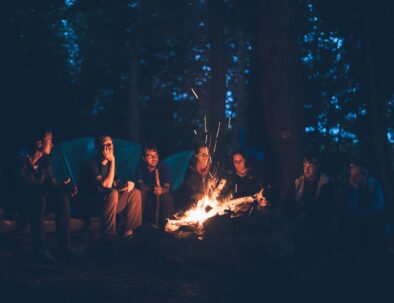 People enjoying a bonfire