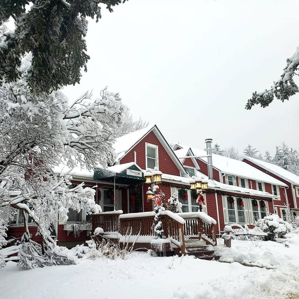 Winter scene of the inn